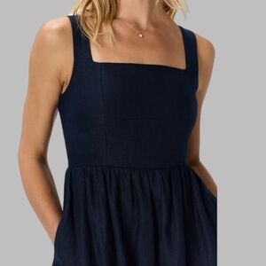 SALE🎄🎄🎄🎄Quince 100% European Black Linen Fit and Flare Sundress